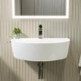 White Round Wall Hung Basin 607mm - Milos
