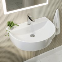 White Round Wall Hung Basin 607mm - Milos White Round Wall Hung Basin 607mm - Milos
