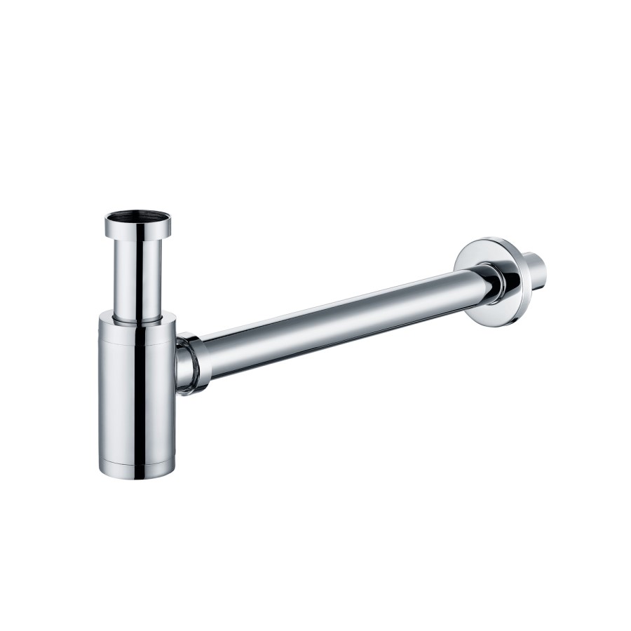 Round Wall Hung Basin 607mm with Chrome Tap Bottle Trap and Waste - Milos