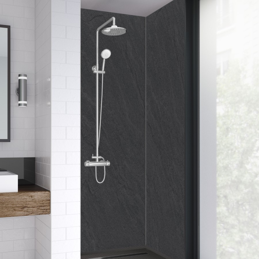 Grey Wall Panel 2420mm h x 1185mm w with PLY  Tongue & Groove Sicilian Slate Natural- - Mermaid