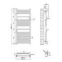 Chrome Towel Radiator 1200 x 500mm with Pipe Kit and Straight Valves - Nazco