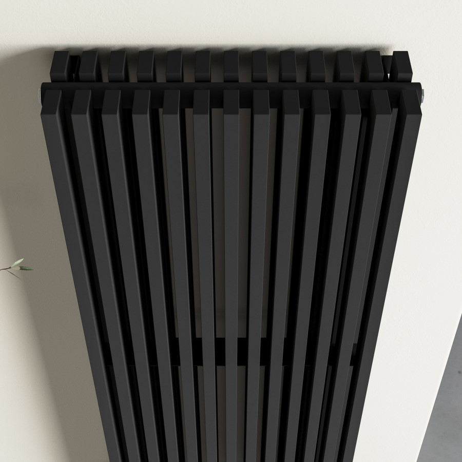 Black Vertical Double Panel Radiator 1200 x 500mm - Nevada
