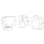 Back to Wall Rimless Short Projection Toilet with Soft Close Seat and Tornado Flush - Newport