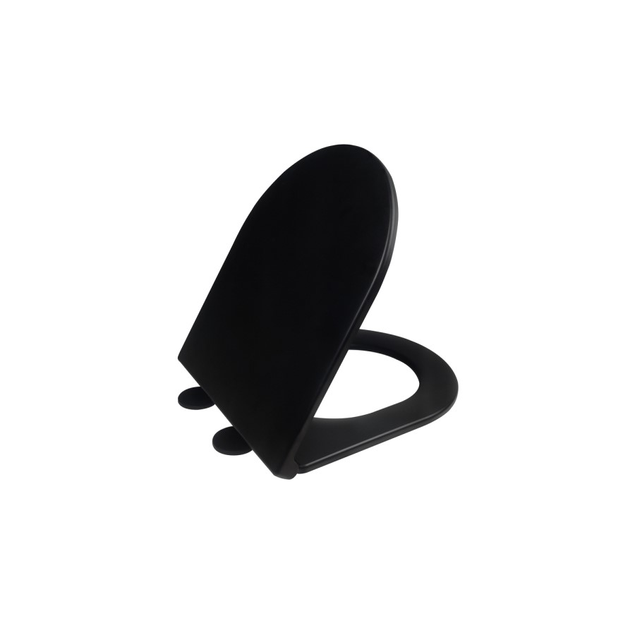 Matt Black Back to Wall Rimless Toilet with Soft Close Seat - Newport