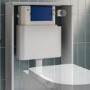 Newport Back to Wall Rimless Toilet with Soft Close Seat & Concealed Cistern With Chrome Push Button