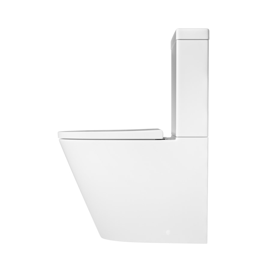 Close Coupled Rimless Closed Back Short Projection Toilet with Black Button and Tornado Flush - Newport