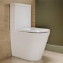 Close Coupled Rimless Closed Back Short Projection Toilet with Chrome Button and Tornado Flush - Newport