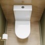 Close Coupled Rimless Closed Back Short Projection Toilet with Chrome Button and Tornado Flush - Newport