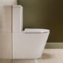 Close Coupled Rimless Closed Back Short Projection Toilet with Chrome Button and Tornado Flush - Newport