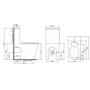 Close Coupled Rimless Closed Back Short Projection Toilet with Chrome Button and Tornado Flush - Newport
