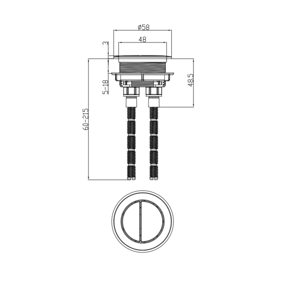 Matt Black Close Coupled Rimless Closed Back Short Projection Toilet with Brushed Brass Button and Tornado Flush - Newport