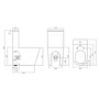 Matt Black Close Coupled Rimless Closed Back Short Projection Toilet with Brushed Brass Button and Tornado Flush - Newport