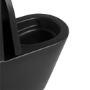 Matt Black Close Coupled Rimless Closed Back Short Projection Toilet with Brushed Brass Button and Tornado Flush - Newport