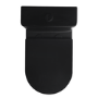 Matt Black Close Coupled Rimless Closed Back Short Projection Toilet with Brushed Brass Button and Tornado Flush - Newport