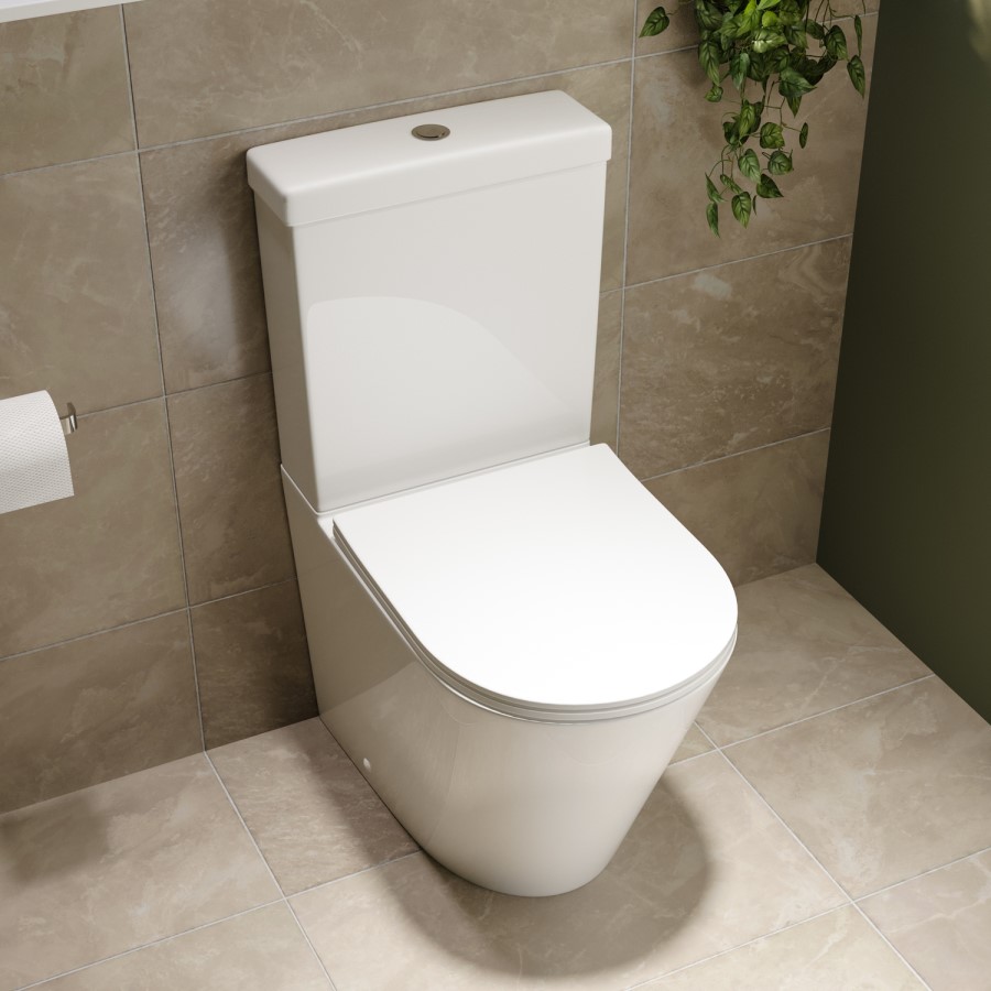 Close Coupled Rimless Short Projection Toilet with Soft Close Slim Seat - Newport