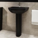 BUN/NEWMBBAS/93546 Matt Black Modern Pedestal Basin 550mm - Newport 