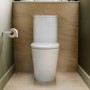 Close Coupled Rimless Open Back Short Projection Toilet with Black Button and Tornado Flush - Newport