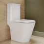 Close Coupled Rimless Open Back Short Projection Toilet with Chrome Button and Tornado Flush - Newport
