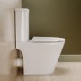 Close Coupled Rimless Open Back Short Projection Toilet with Chrome Button and Tornado Flush - Newport
