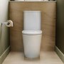 Close Coupled Rimless Open Back Short Projection Toilet with Chrome Button and Tornado Flush - Newport