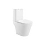 Close Coupled Rimless Open Back Short Projection Toilet with Chrome Button and Tornado Flush - Newport