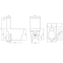Matt Black Close Coupled Rimless Open Back Short Projection Toilet with Chrome Button and Tornado Flush - Newport