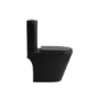 Matt Black Close Coupled Rimless Open Back Short Projection Toilet with Chrome Button and Tornado Flush - Newport