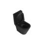 Matt Black Close Coupled Rimless Open Back Short Projection Toilet with Chrome Button and Tornado Flush - Newport