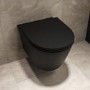 Matt Black Wall Hung Rimless Short Projection Toilet with Soft Close Seat – Newport