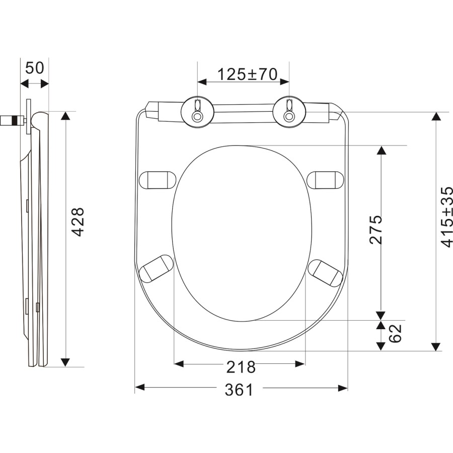 Matt White Wall Hung Rimless Toilet with Soft Close Seat, Matt Black Pneumatic Flush Plate, 820mm Frame & Cistern - Newport