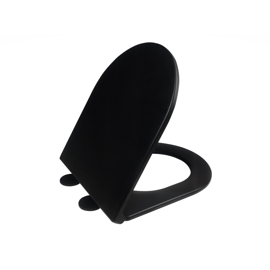 Matt Black Wall Hung Rimless Toilet with Soft Close Seat, Matt Black Pneumatic Flush Plate, 1170mm Frame & Cistern - Newport