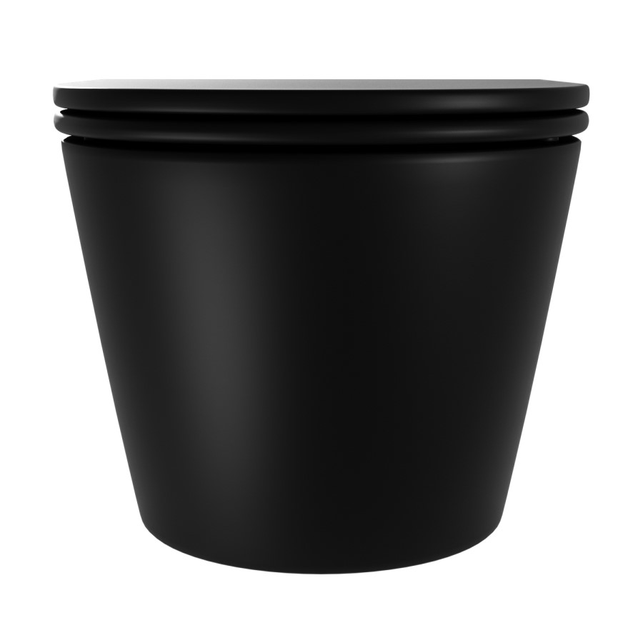 ONLY OPENED - Matt Black Wall Hung Rimless Toilet with Soft Close Seat, White Glass Sensor Pneumatic Flush Plate, 1170mm Frame & Cistern - Newport