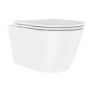 Matt White Wall Hung Rimless Toilet with Soft Close Seat, Matt Black Pneumatic Flush Plate, 820mm Frame & Cistern - Newport