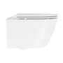 Matt White Wall Hung Rimless Toilet with Soft Close Seat, Matt Black Pneumatic Flush Plate, 820mm Frame & Cistern - Newport