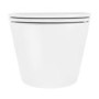 Matt White Wall Hung Rimless Toilet with Soft Close Seat, Matt Black Pneumatic Flush Plate, 820mm Frame & Cistern - Newport