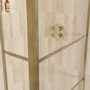 800mm Brushed Brass Grid Shower Screen for Wet Room & Walk In Shower with 300mm Hinged Panel - Nova