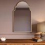 Arched Ornate Brass Mirror 50 x 80cm - Oberon