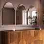 Arched Ornate Brass Mirror 50 x 80cm - Oberon