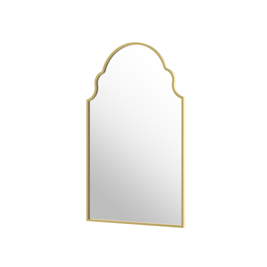 Arched Ornate Brass Mirror 50 x 80cm - Oberon