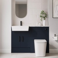 1200mm Blue Toilet and Sink Unit with Black Fittings - Ontario 1200mm Blue Toilet and Sink Unit with Black Fittings - Ontario