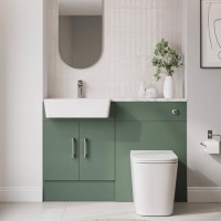 1200mm Green Toilet and Sink Unit with Chrome Fittings - Ontario