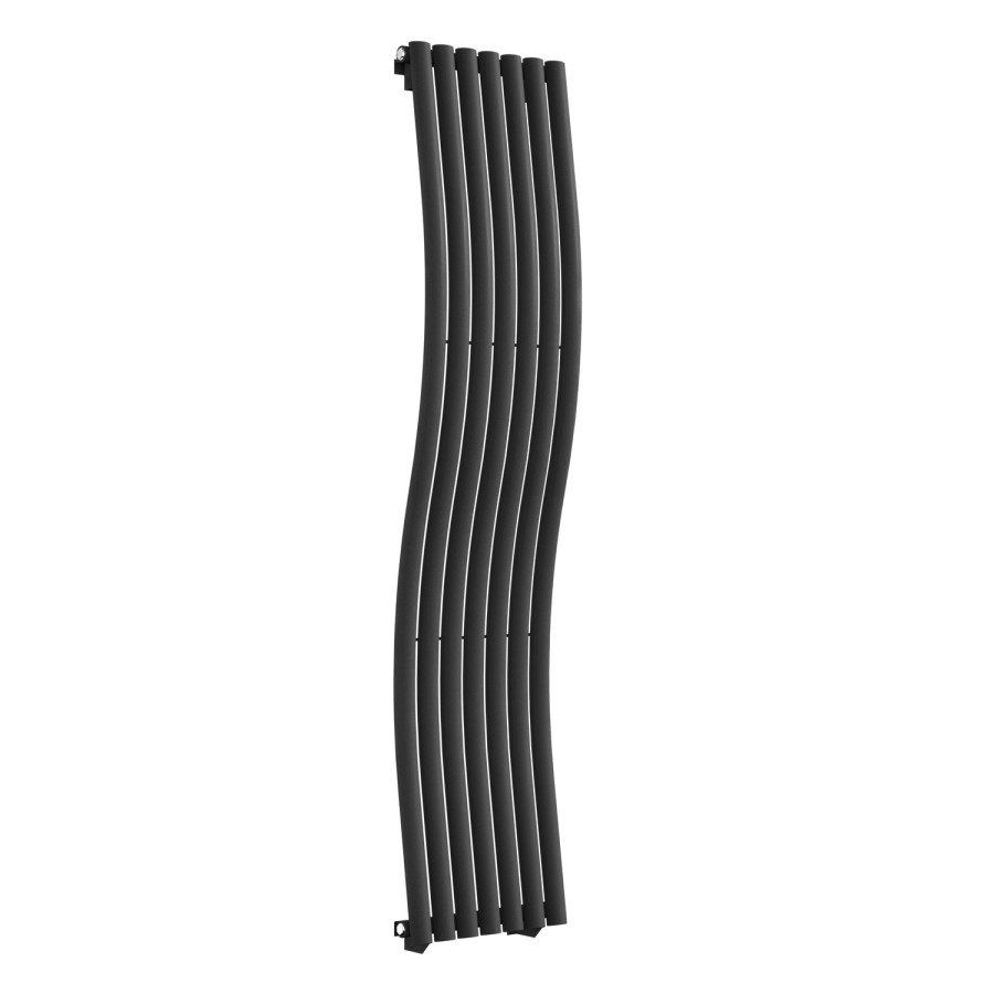 Grey Wave Radiator Anthracite Vertical Wave Designer Single Panel Radiator 1800 x 400mm ...