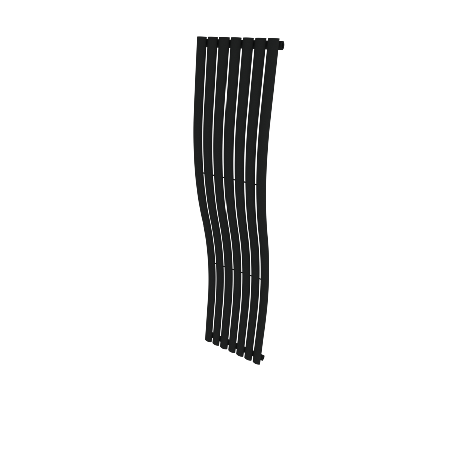 Black Wavy Radiator Black Vertical Wave Designer Single Panel Radiator 1800 x 400mm - Opala ...