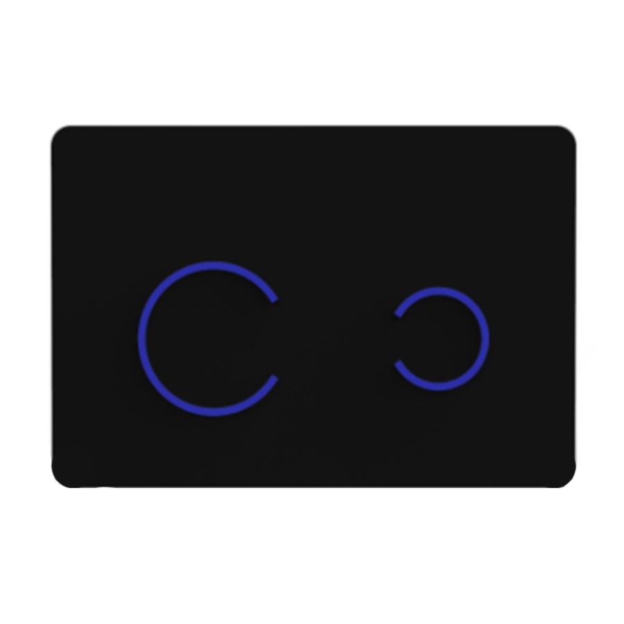 Matt Black Fluted Wall Hung Rimless Toilet with Soft Close Seat, Black Glass Sensor Flush Plate, 820mm Frame & Cistern – Oregon