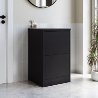 500mm Black Freestanding Countertop Vanity Unit - Palma 500mm Black Freestanding Countertop Vanity Unit - Palma