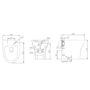 1000mm Black Toilet and Sink Unit with Round Toilet and Brushed Brass Push Button - Palma