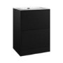ONLY OPENED - 600mm Black Freestanding Vanity Unit with Basin - Palma