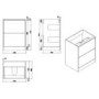 ONLY OPENED - 600mm Black Freestanding Vanity Unit with Basin - Palma