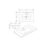 600mm Black Freestanding Vanity Unit with Basin - Palma