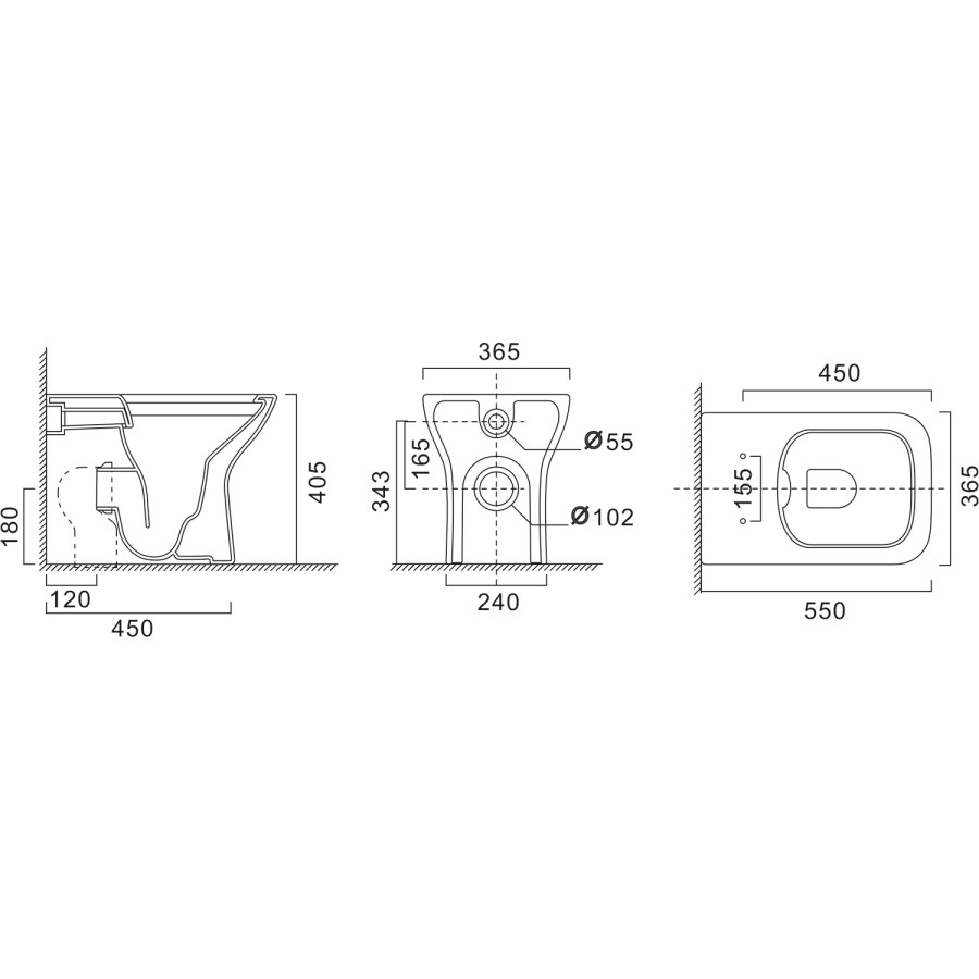 Back to Wall Rimless Toilet with Soft Close Seat - Palma